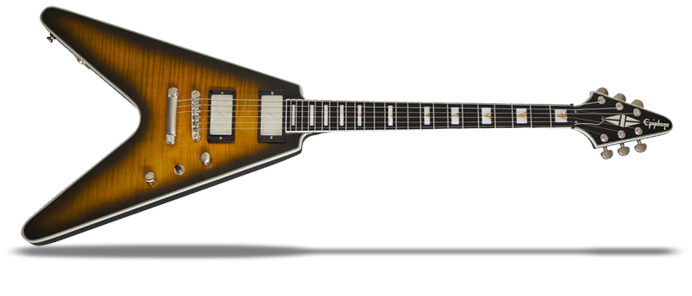 Flying V Prophecy - Yellow Tiger Aged Gloss Fishman E-Gitarre