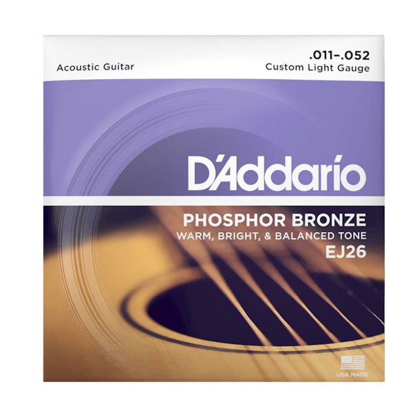 Daddario EJ26 11/52 Phosphor Bronze Custom Light Gauge