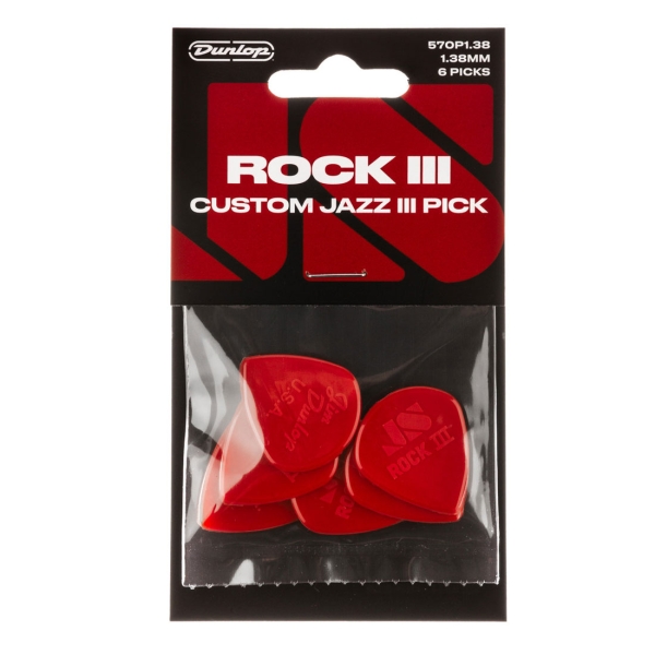 Dunlop Rock III Custom Jazz III Pick 6-Pack 1,38mm