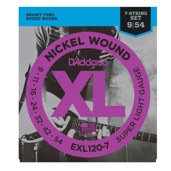 Daddario EXL120-7 09/54 Nickel Wound, 7-String, Super Light