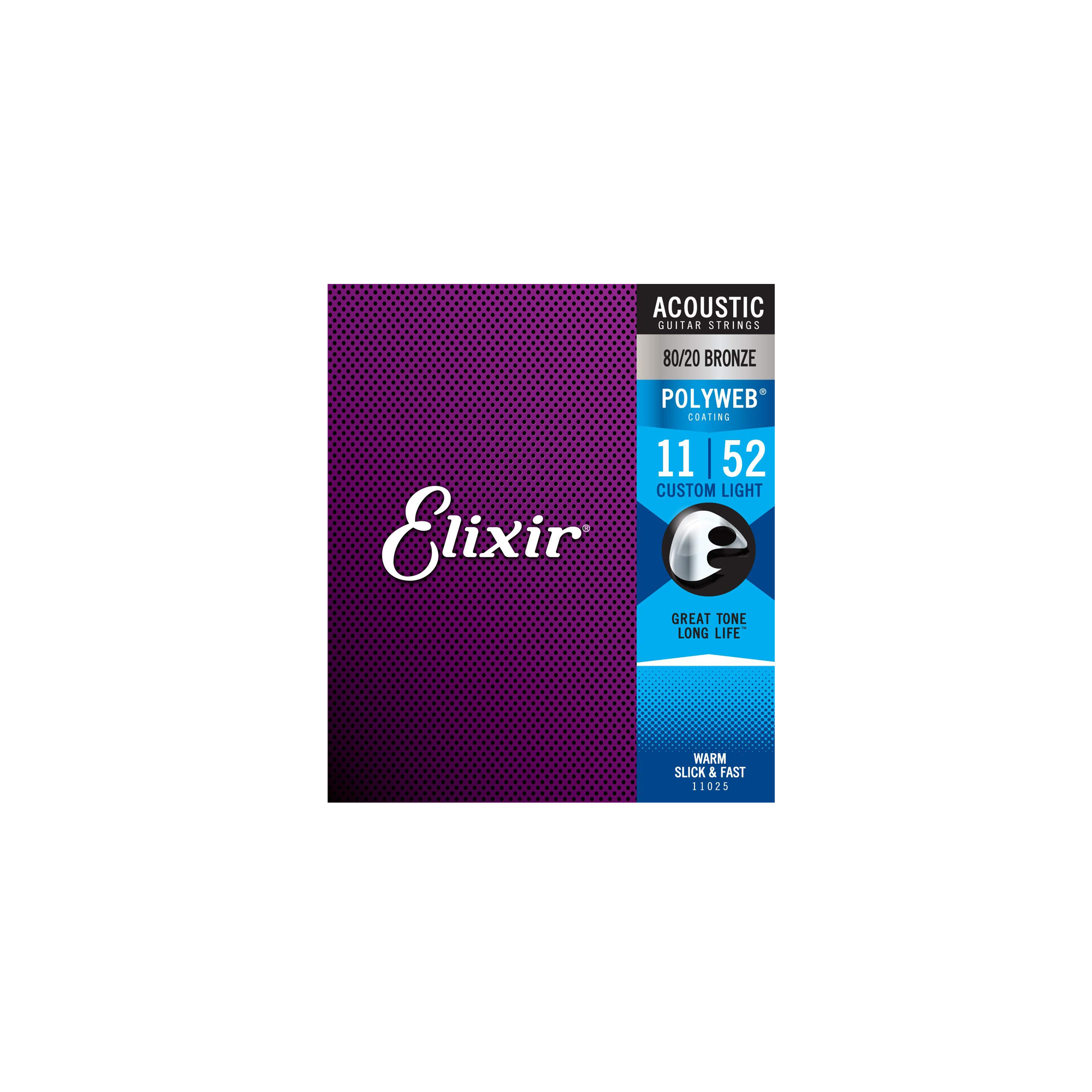 Elixir 11025 Light 80/20 Bronze Polyweb 11-52 Akustik...