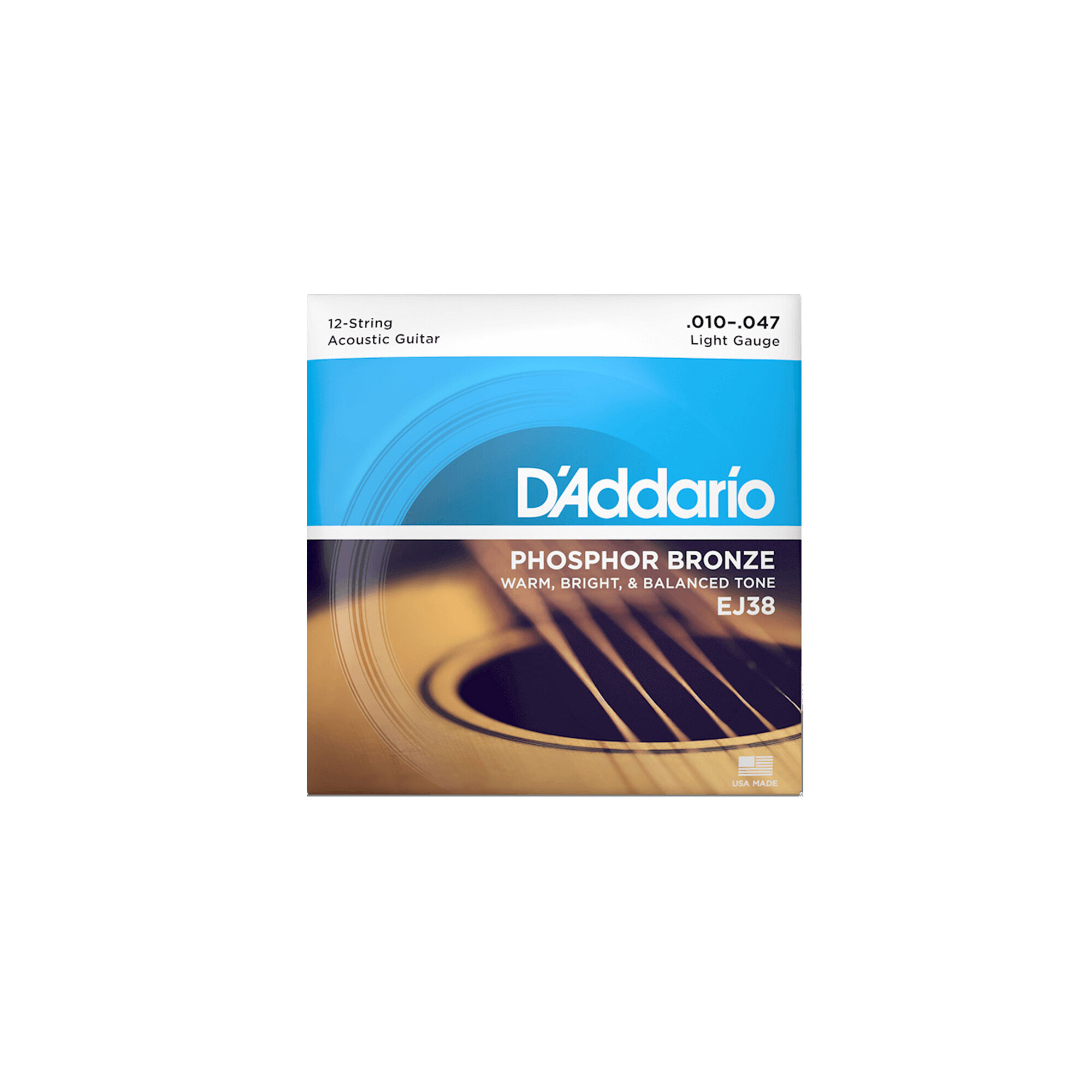 Daddario EJ38 10/47 Phosphor Bronze 12 String Light Gauge