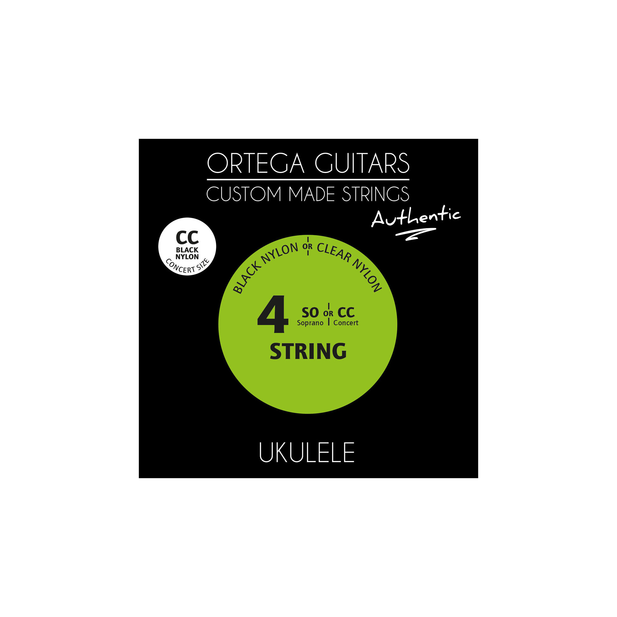 Ortega Black Nylon Konzert Ukulelen Saiten UKABK-CC