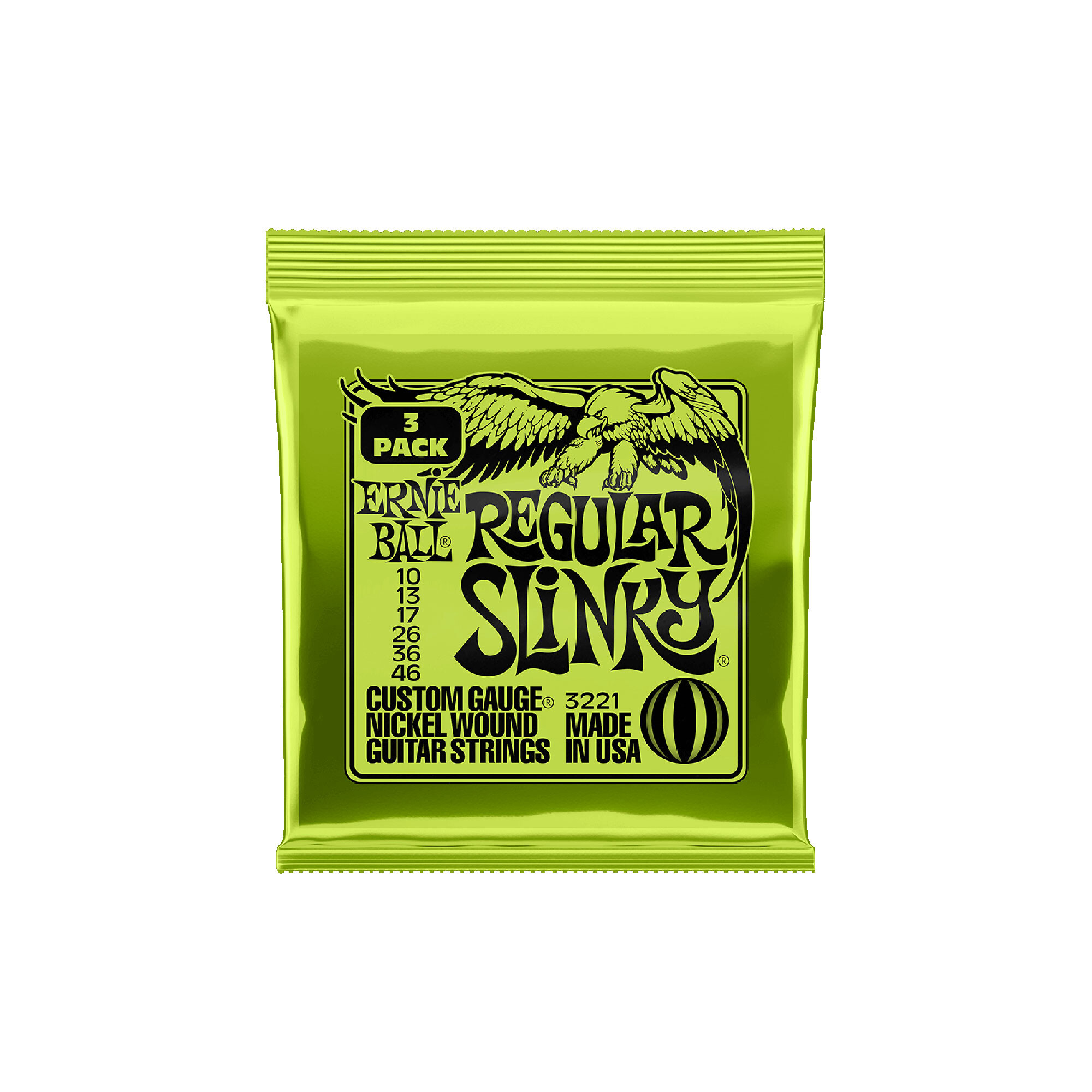 Ernie Ball Saitensatz Slinky Nickel 3er Pack Regular...