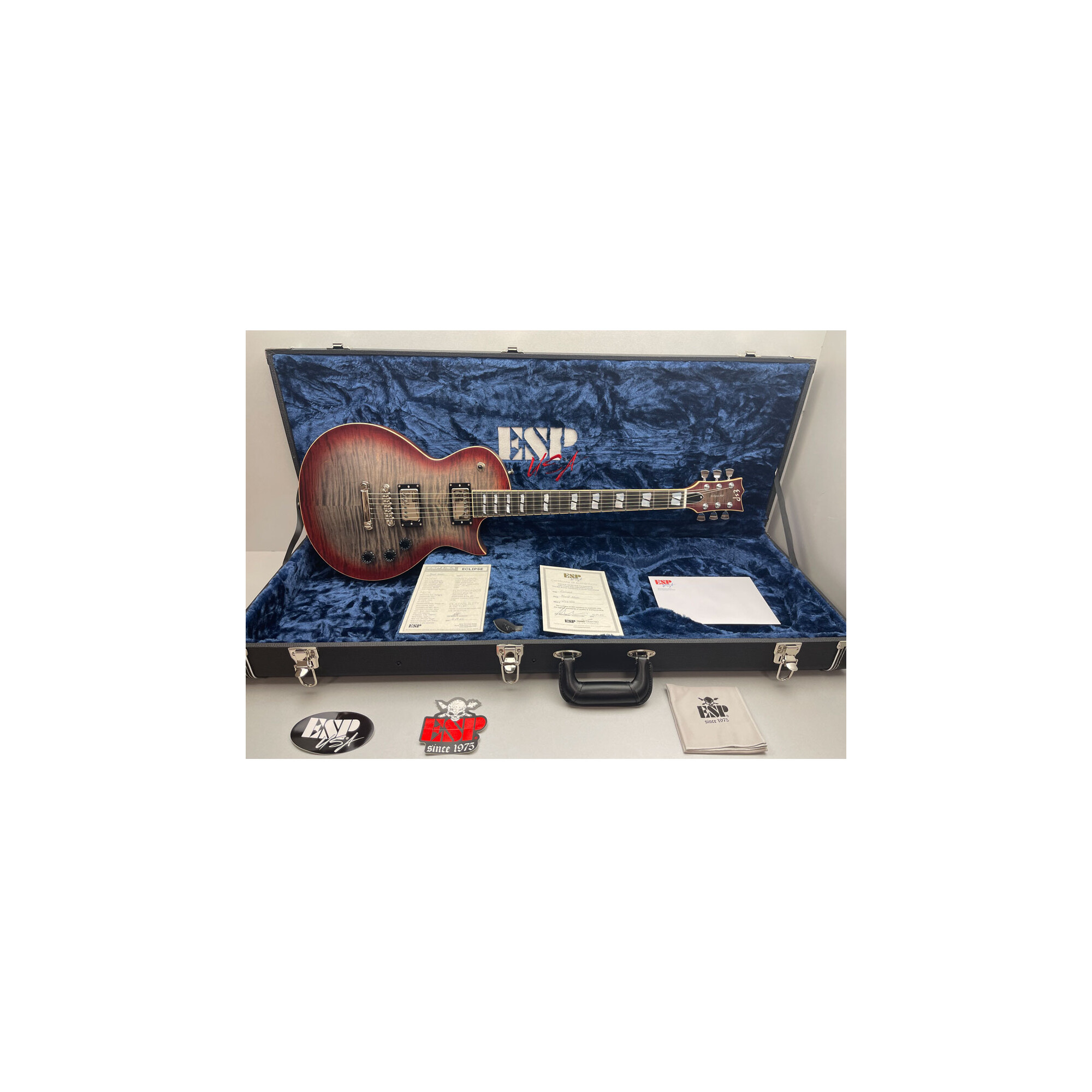 ESP USA Eclipse FM EMG CH Blood Moon box