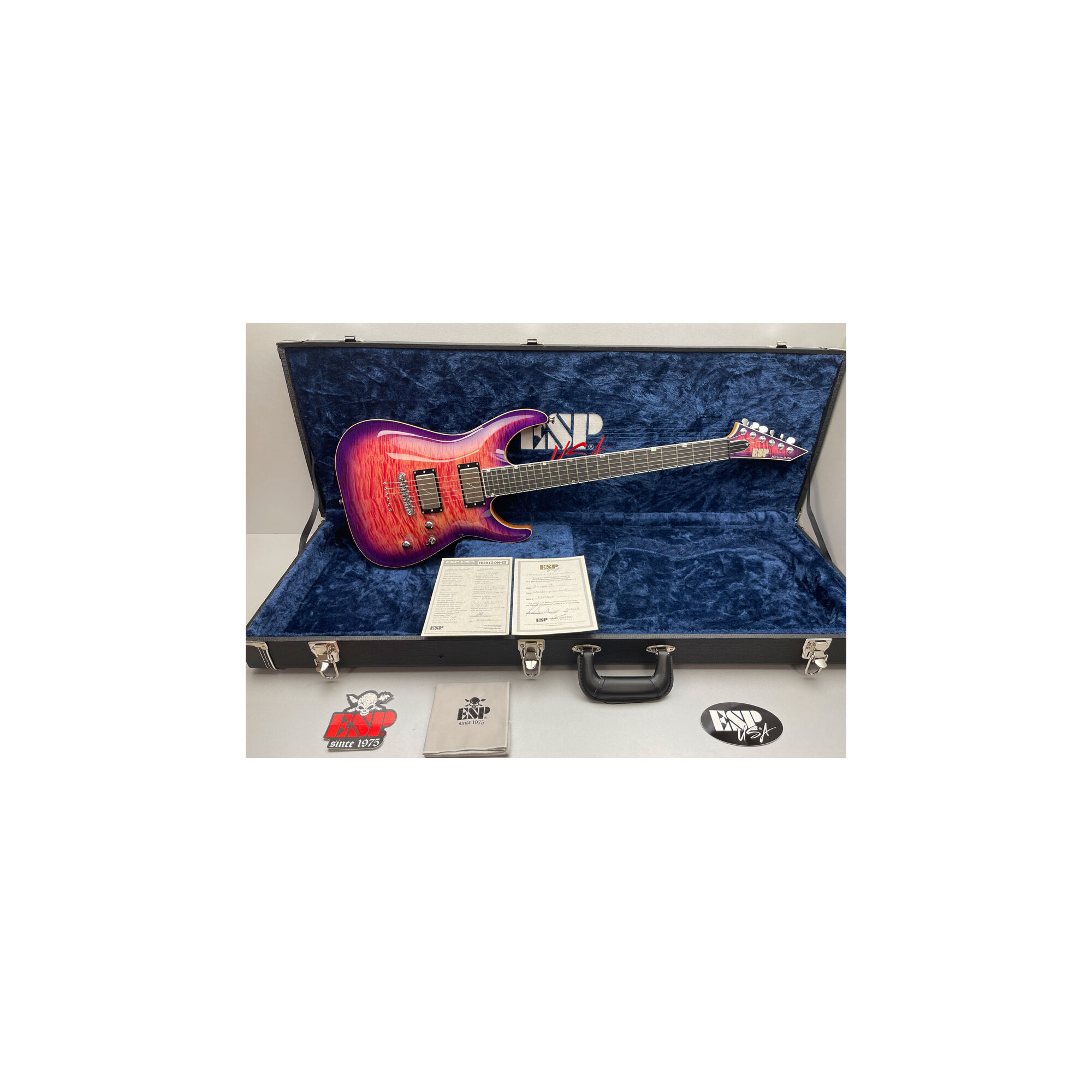 ESP USA Customshop Horizon-II FM FSM CH Cranberry Sunburst
