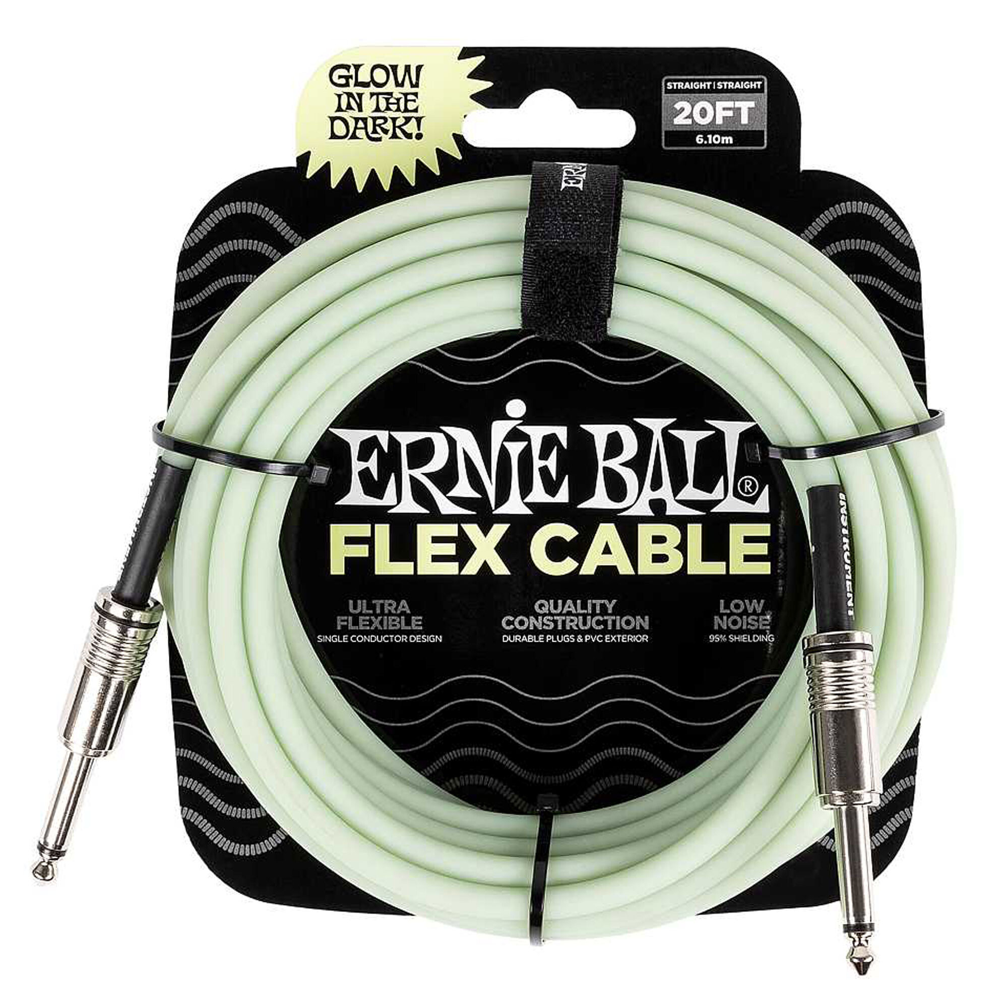 Ernie Ball Flex Cable 20ft Glow In The Dark