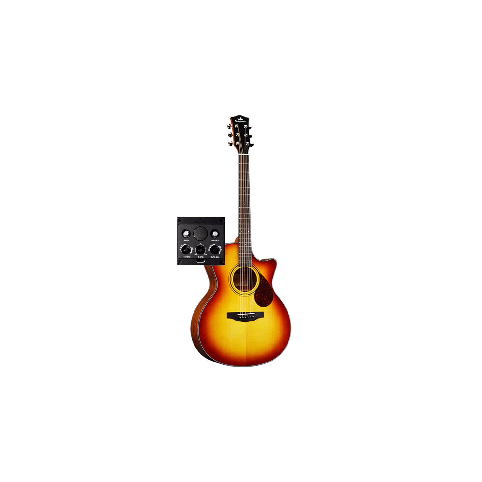 Kepma Solid Top F0E Cherry Sunburst incl. Gigbag