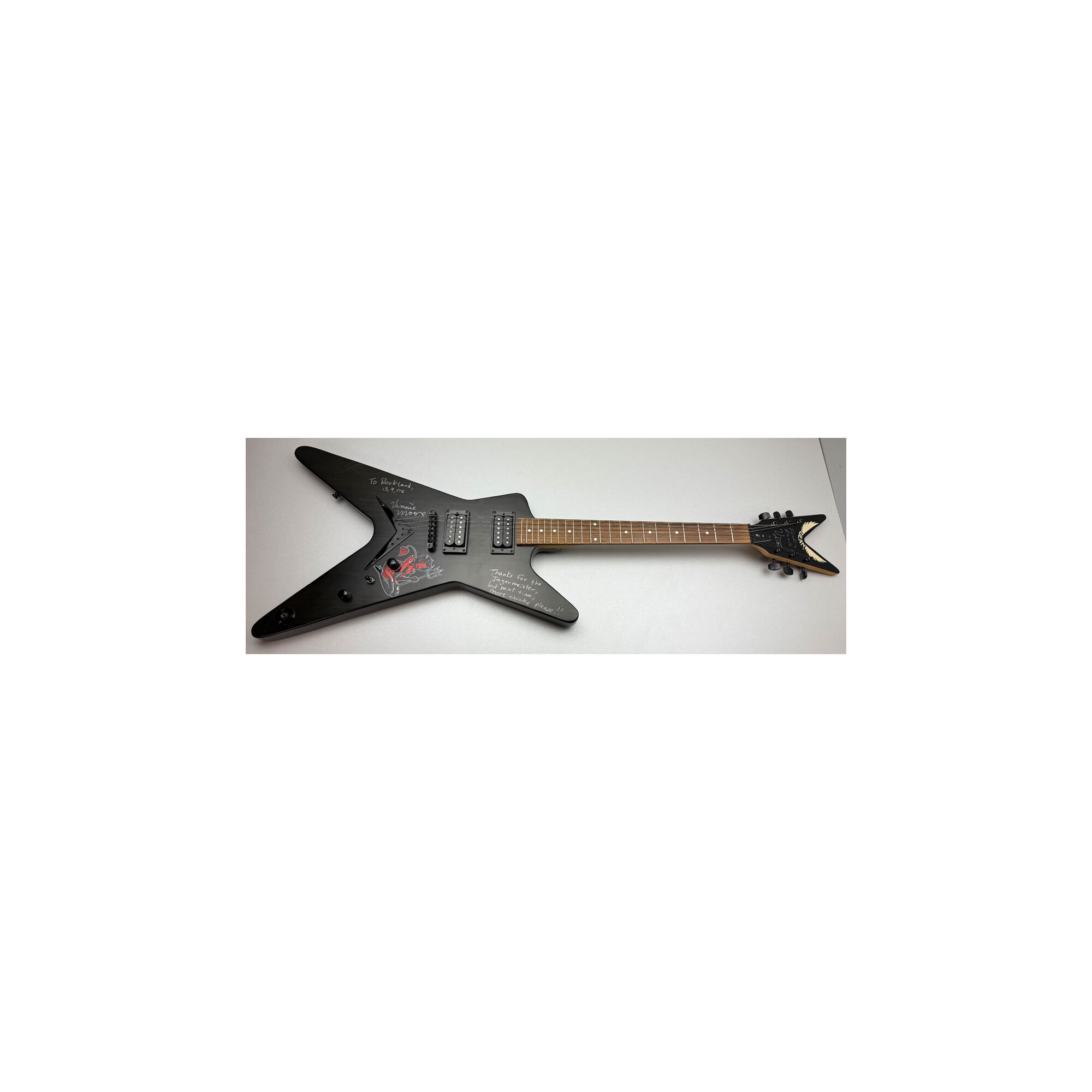 Dean ML XM Transparent Black Signed by Vinnie Moore...