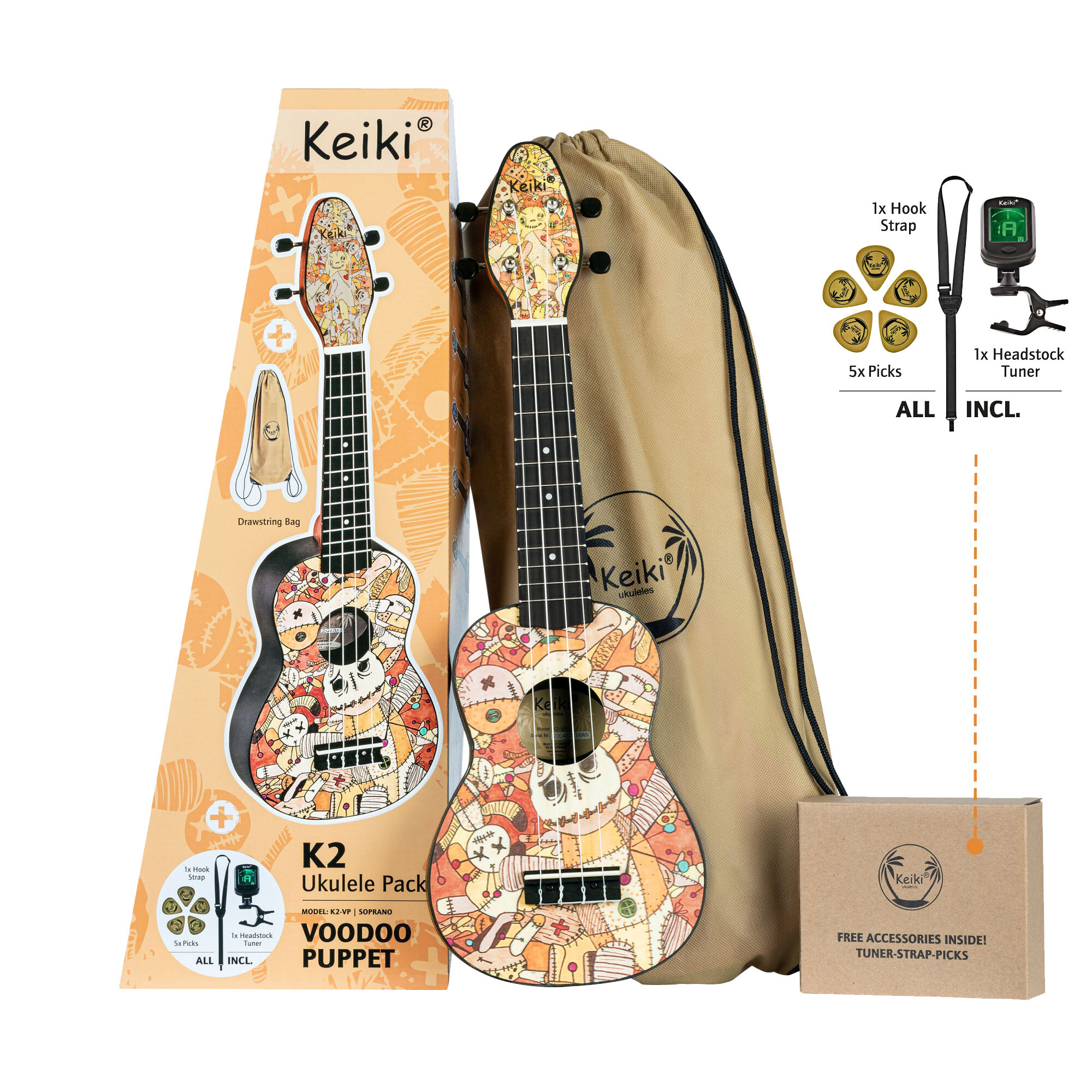Keiki K2-VP Sopran Ukulele Set