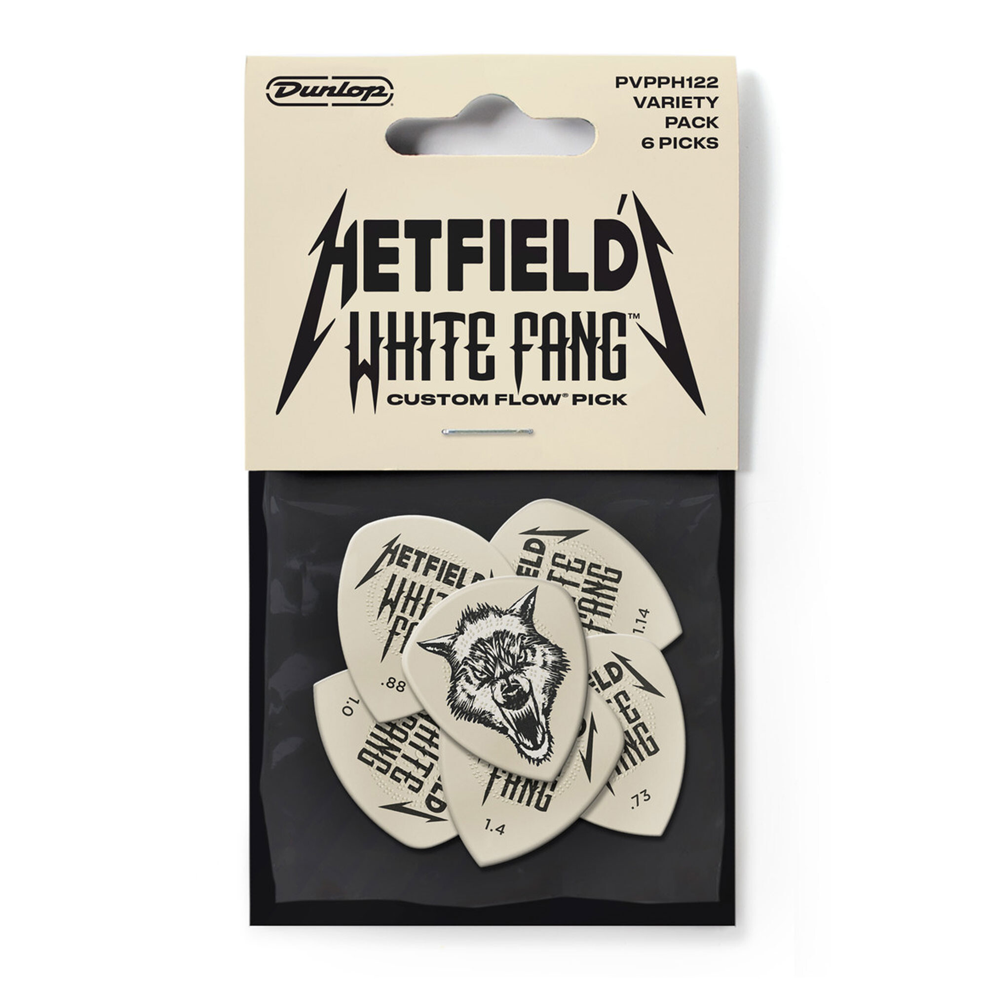Dunlop James Hetfield White Fang Custom Flow Pick 6-Pack Var