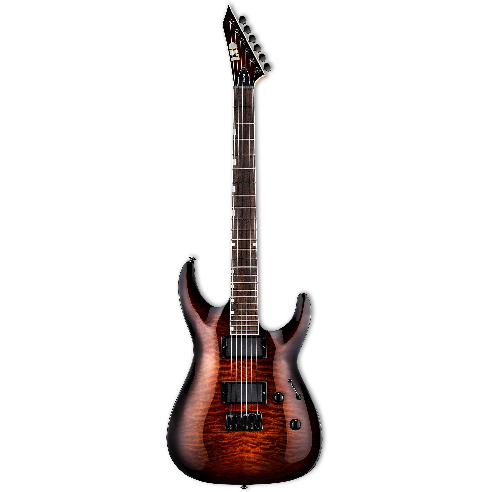 ESP LTD MH-200HT QM Dark Brown Sunburst box