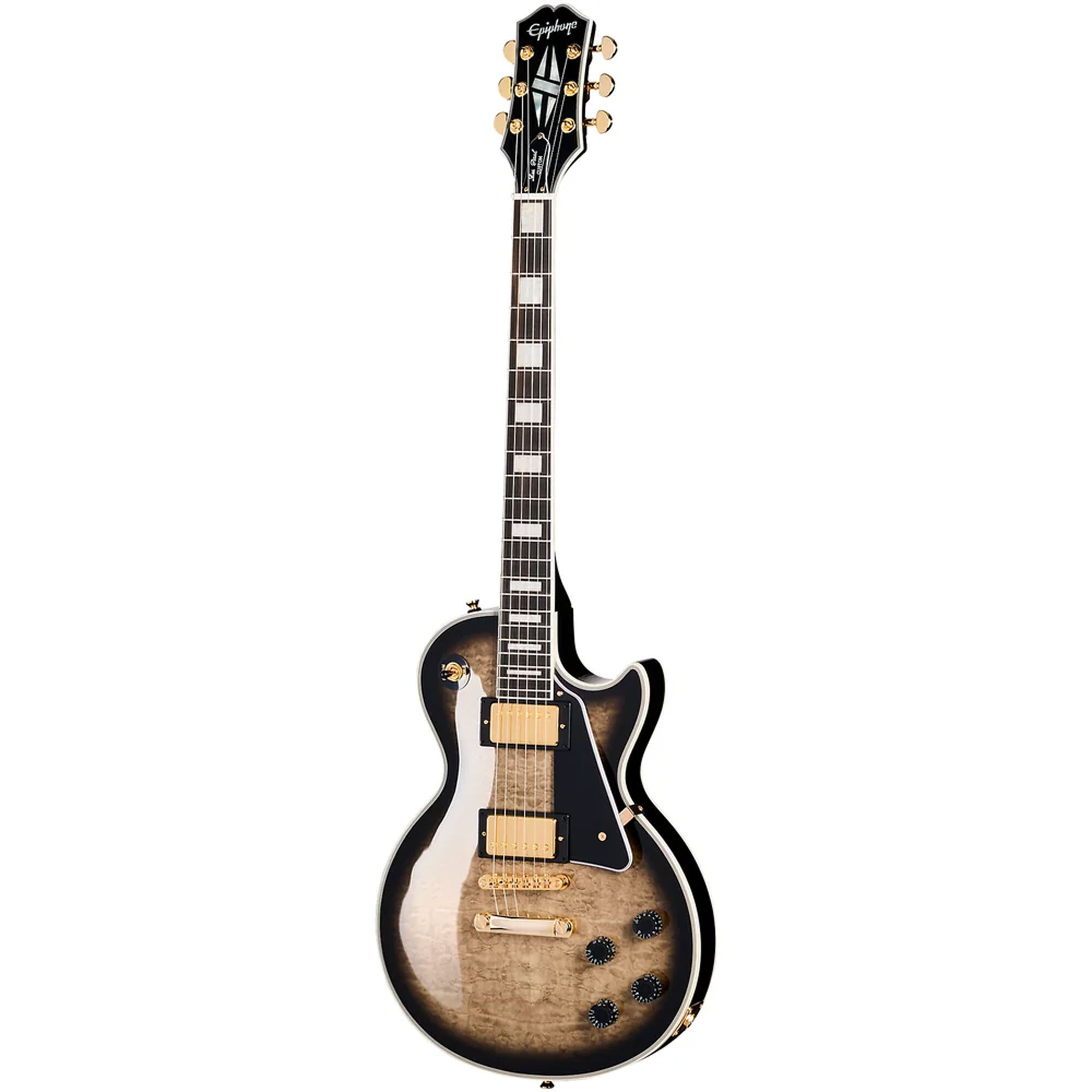 Epiphone Les Paul Custom Quilt Cobra Bur box